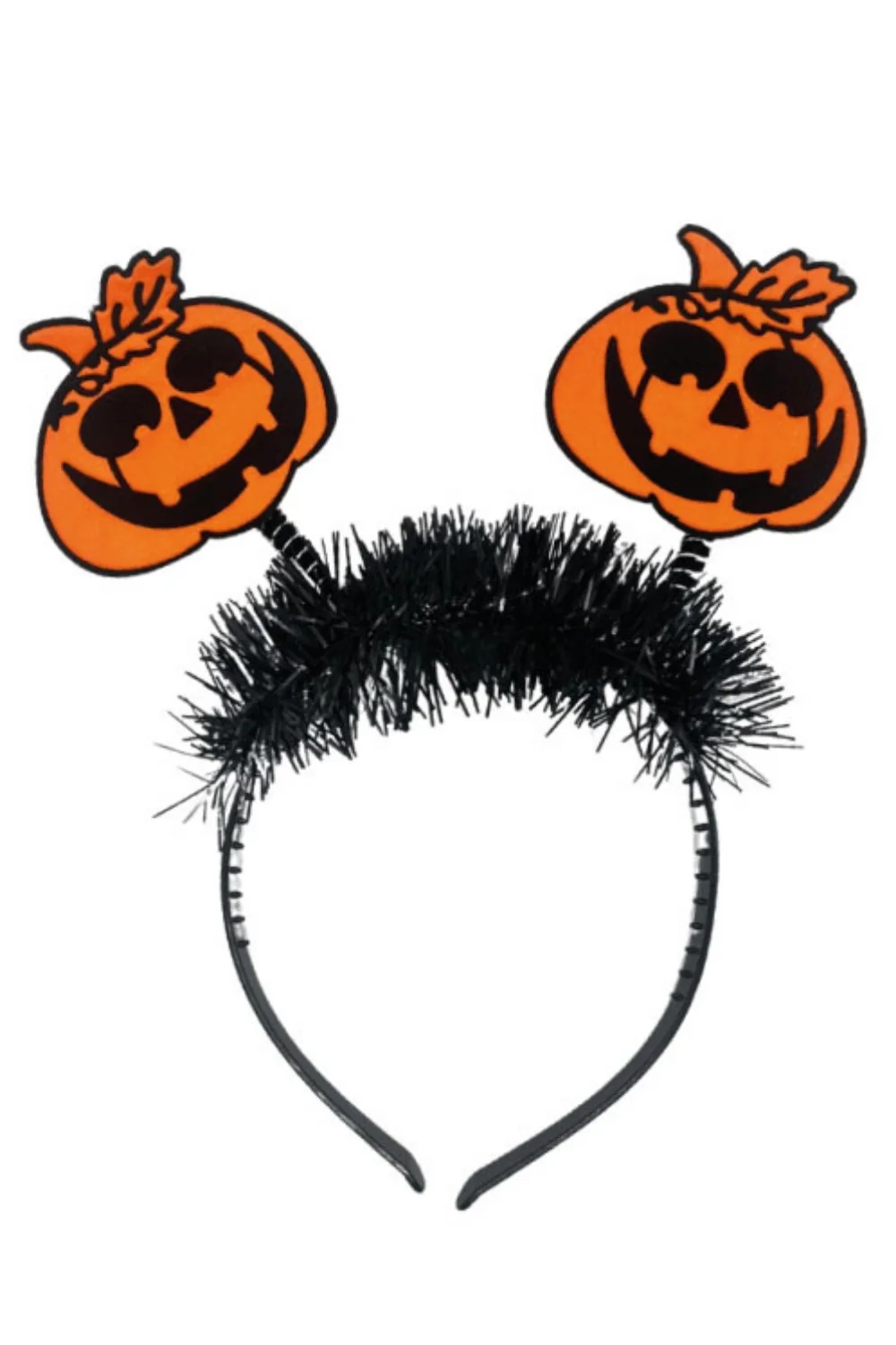 Siyah  Sallantılı 2'li Bal Kabağı Figürlü Halloween Kız Çocuk Taç