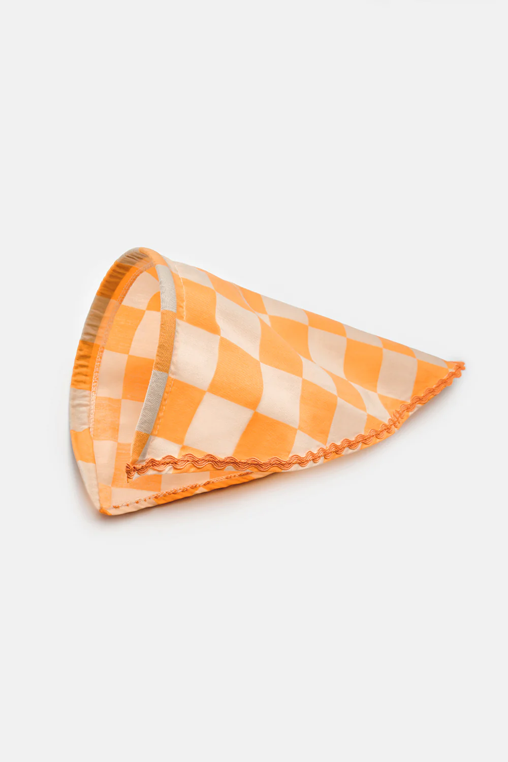Turuncu Dama Desenli Kız Çocuk Üçgen Bandana Taç