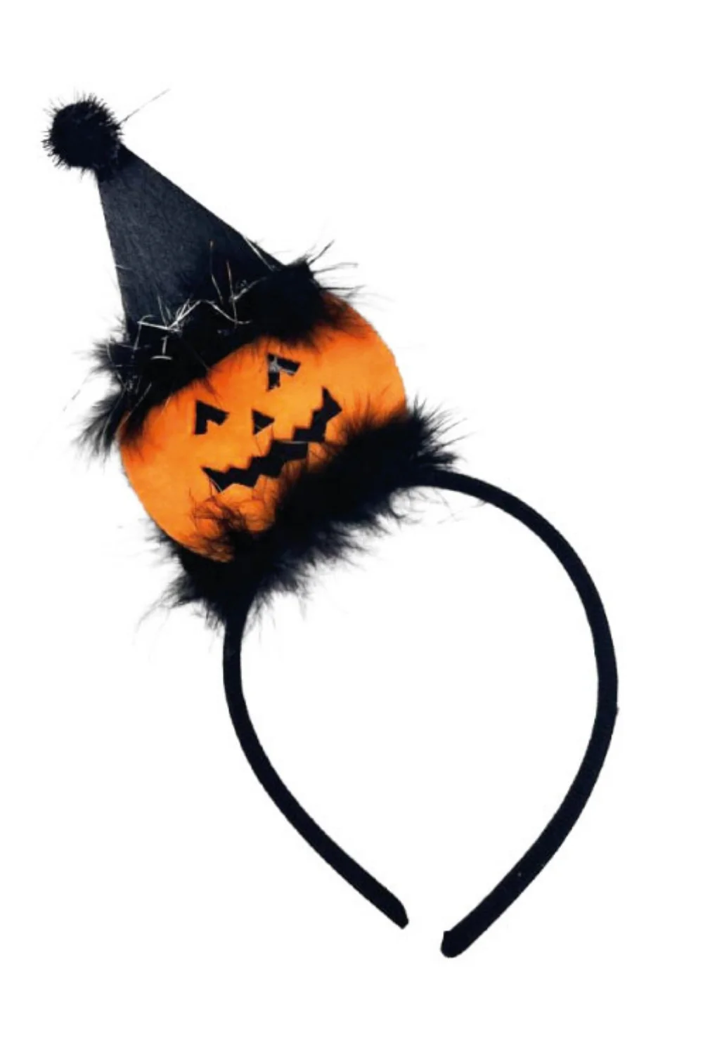 Turuncu  Şapkalı Bal Kabağı Figürlü Halloween Kız Çocuk Taç