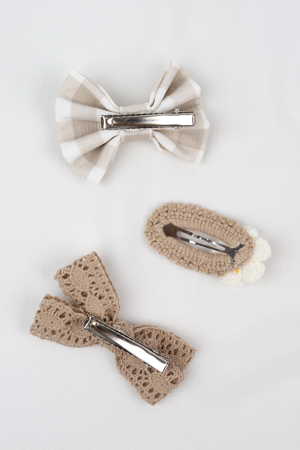 Vizon Örgü Çiçek 3'lü Toka Set - Image 3